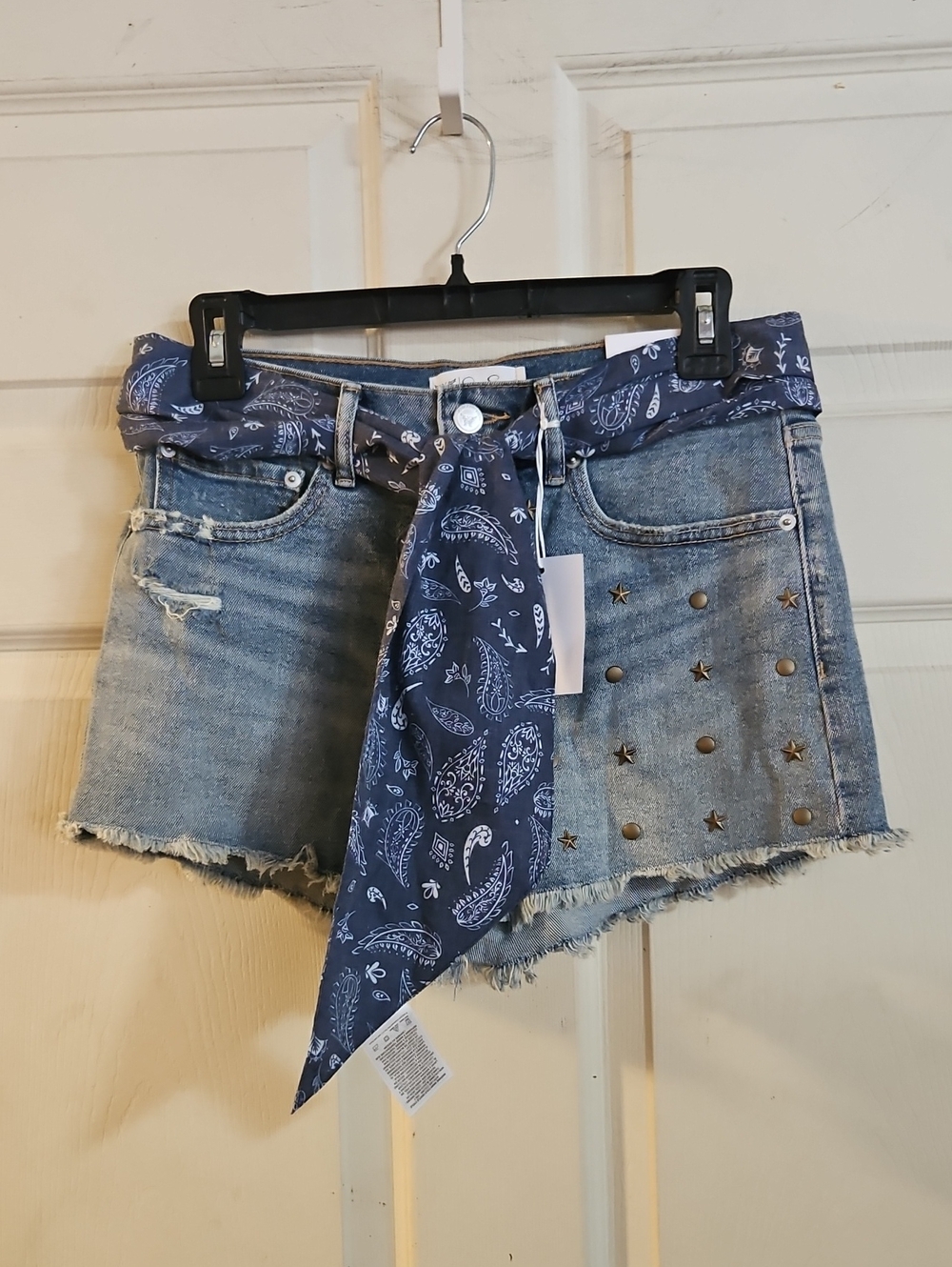 Jessica Simpson GINGER High Rise Scarf Short: LIGHT BLUE: NEW WITH TAGS: SIZE 4
